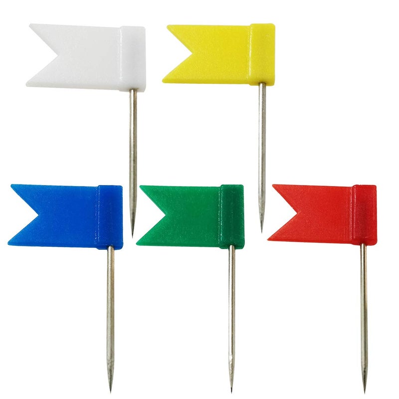 TTSAM 60 Pieces Multi-Color Flag Travel Map Push Pins (5 Colors) - Image 2